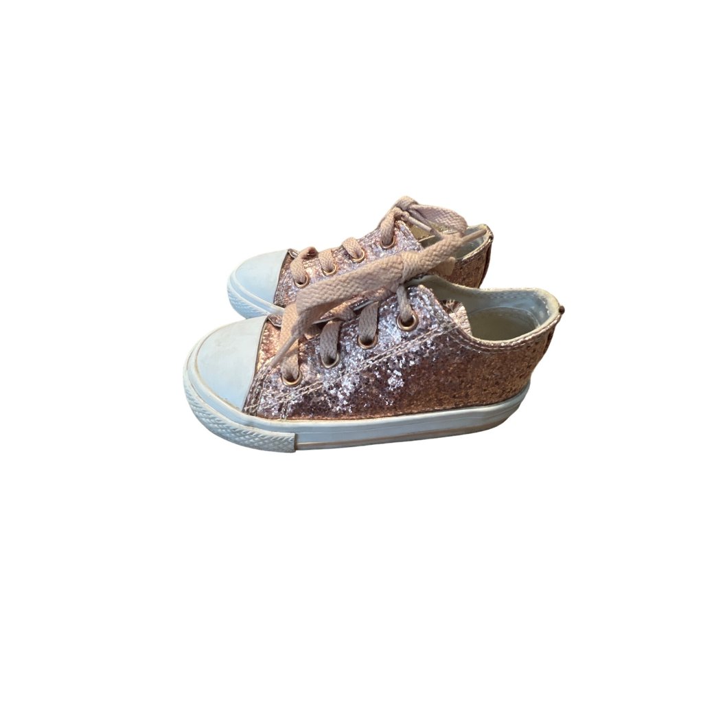 Converse Girls Size 7 Rose Gold Sparkle Shoes